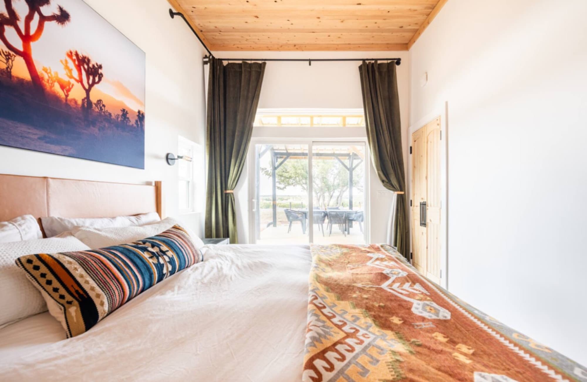 The bedroom, looking out to the land